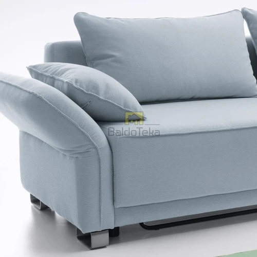 Stilinga sofos lova su zigzaginėmis spyruoklėmis ir patalynės dėže