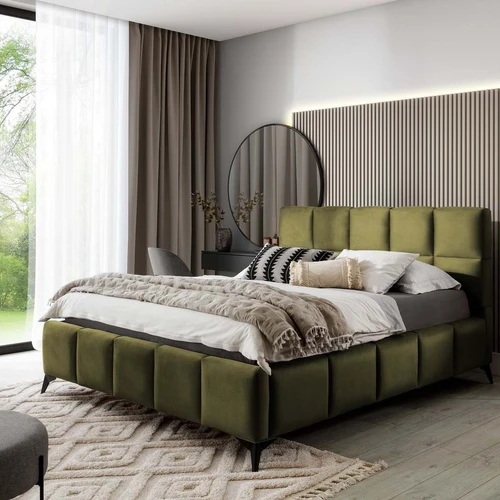 Stilinga lova EL4417 su juodomis plieninėmis kojelėmis ir funkcionaliu dizainu