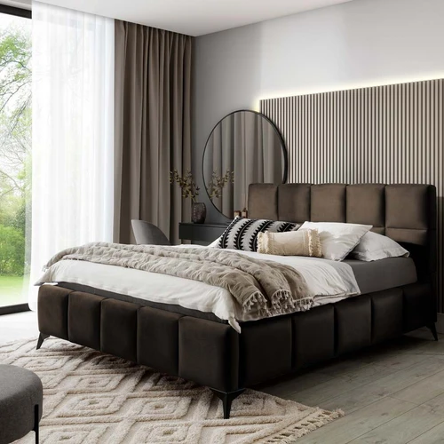 Elegantiška lova EL4420 su plūduriuojančiomis kojelėmis ir patalynės konteineriu