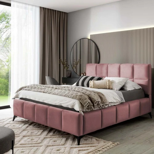 Miegamojo akcentas – moderni EL4421 lova su minkšta galvos atrama ir skiaute