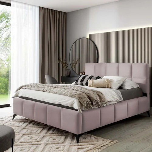 Stilinga EL4421 lova su juodomis plieninėmis kojelėmis ir moderniu dizainu