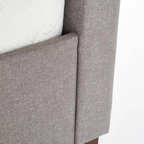 Kompaktiška lova su stalčiais, 164x220 cm, pilkas audinys