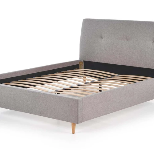 Alksnio masyvo lova su moderniu pilku audiniu