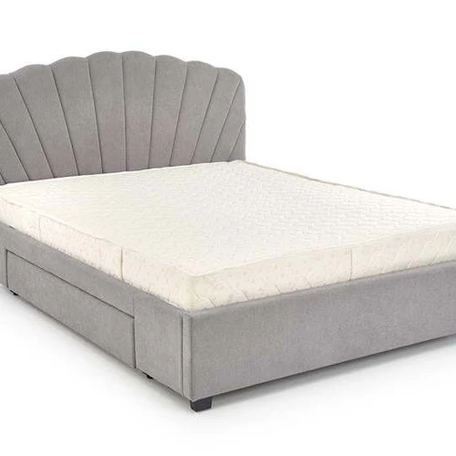 Lova su stalčiais, audinio ir miltelinio plieno derinys, šviesiai pilka