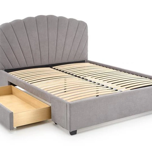 Praktiška lova su stalčiais, šviesiai pilka, tinka POLARIS arba SYRIUSZ čiužiniams