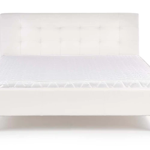 Minkšta lova su balta eko oda ir medžio masyvu