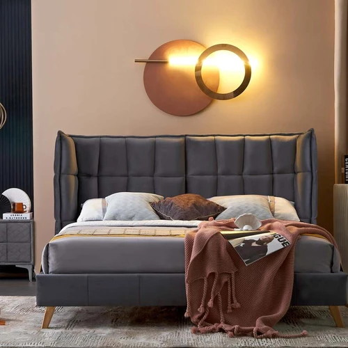 Minkšta aksominė lova be čiužinio