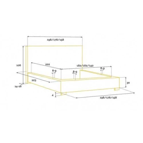 Plati lova M017 120x200 cm su funkcionalia patalynės dėže