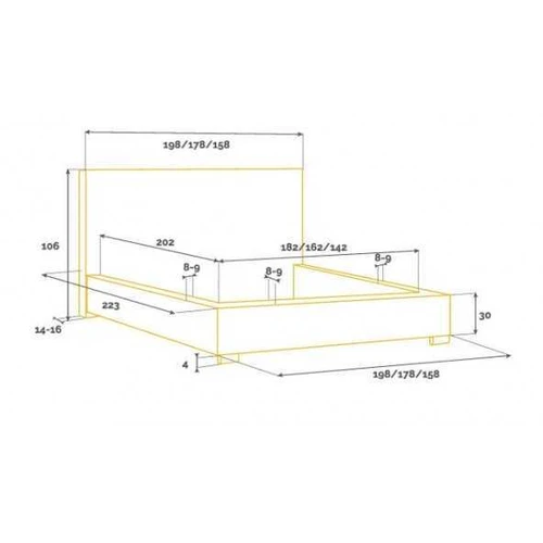 Lova M029 100, miego plotas 100x200 cm, modernus dizainas