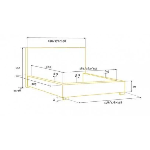 Moderni lova M031 80, matmenys 98x223x106 cm