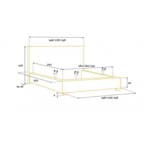 Plati lova M036 90x200 cm su galvūgaliu