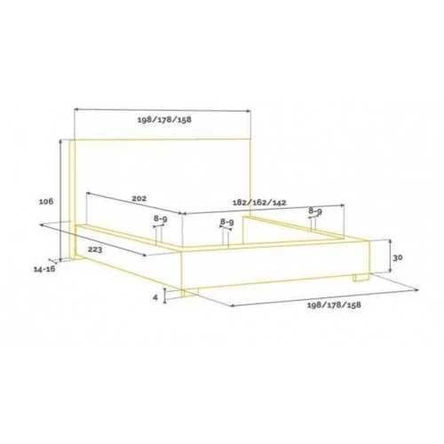 Moderni lova M050 80x200 cm su grotelėmis