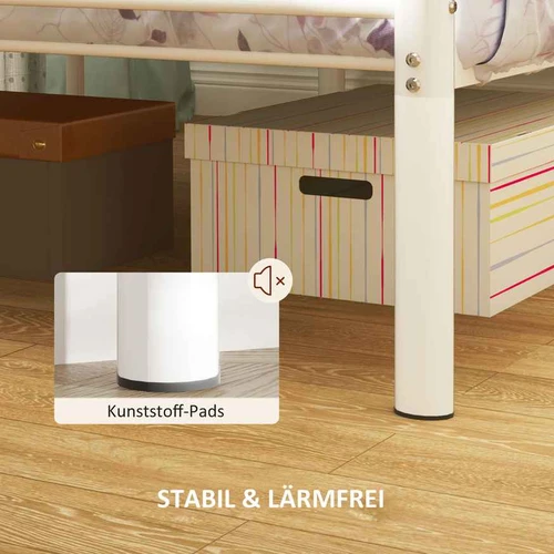 Lovos rėmas Homcom 96x208x88cm., baltos spalvos - Lovos