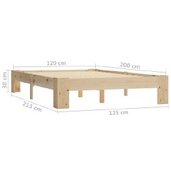 Lovos rėmas, pušies medienos masyvas 120x200 cm - Lovos