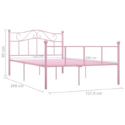 Lovos rėmas, rožinės spalvos, 120x200cm, metalas - Lovos
