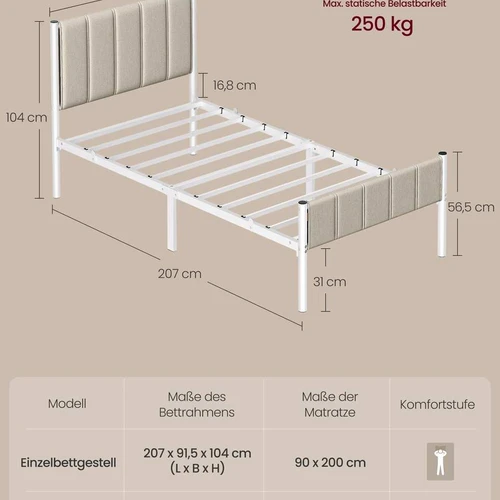 Lovos rėmas VASAGLE, 207 × 91,5 × 104 cm - Lovos