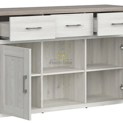 Unikali spintelė su šviesiu maumedžiu ir tamsiu ąžuolu