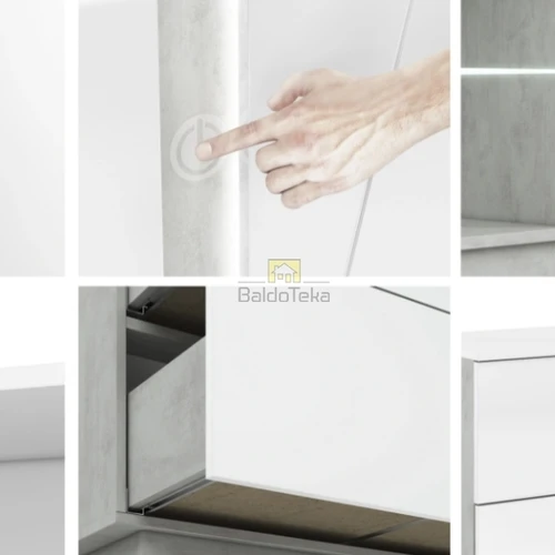 Stilinga spinta su išoriniu apšvietimu – LMDP/MDF medžiagos