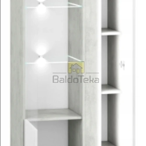 Moderni spinta su LED apšvietimu – balta ir pilka spalva