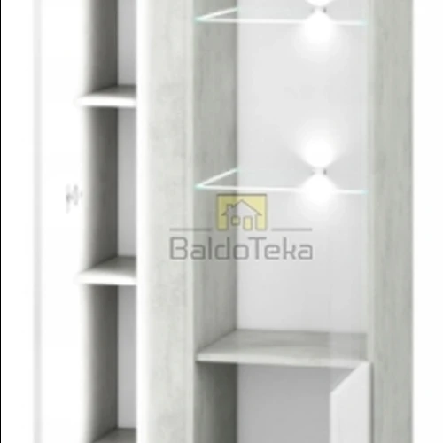 Moderni spinta su LED apšvietimu, balta ir pilka spalva