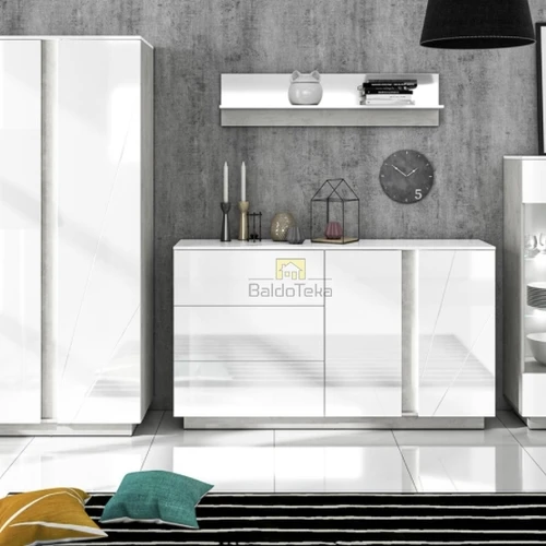 Kompaktinė spinta su moderniu dizainu ir apšvietimu