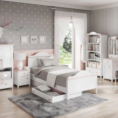 Stilinga balta/rožinė spinta su LMDP dangomis