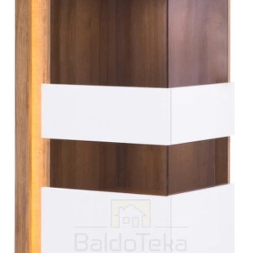 Šviesus ąžuolas ir balta blizgi spinta LYON 1