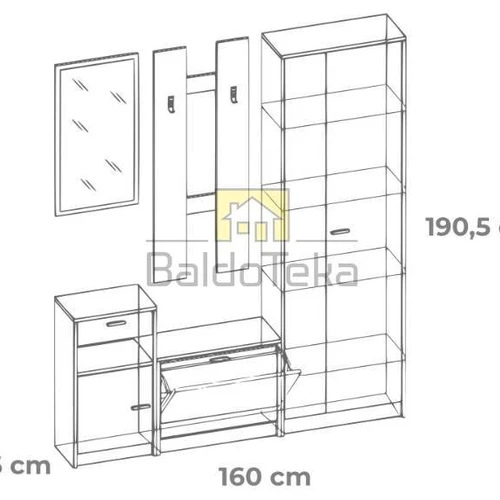 Sibiu stiliaus spinta riešutinės ir maumedžio derinys