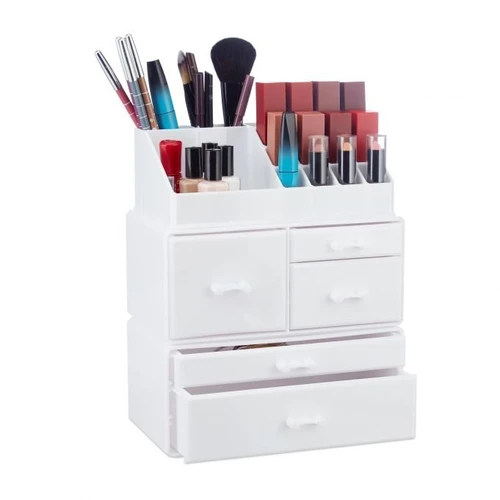 Makiažo organizatorius su stalčiais 29,5x23,5x14cm., baltos spalvos