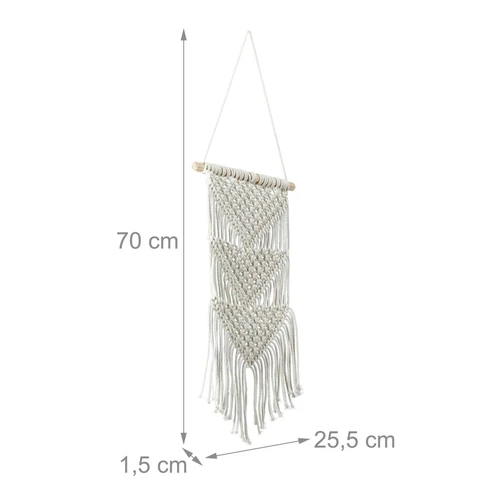 Makramė sienos dekoras Relaxdays, 25,5 × 70 × 1,5 cm - Dekoracijos