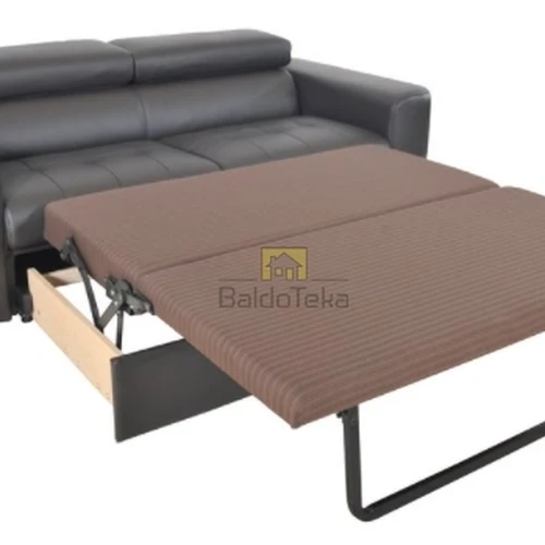 Plati odinė sofa su porolono užpildu