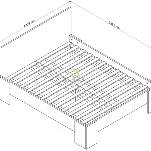 Ergonomiška 160×200 cm lova su grotelėmis