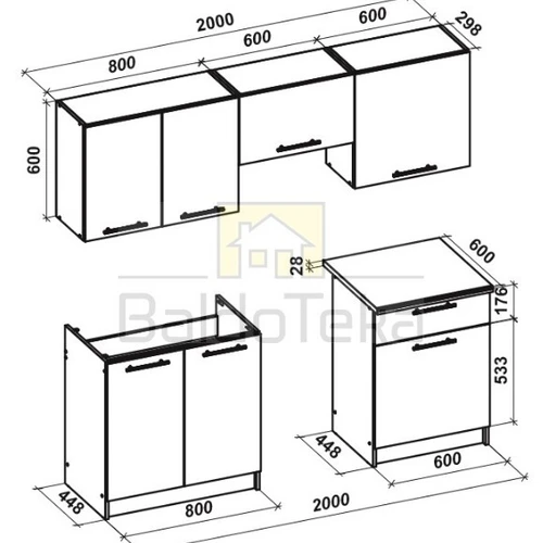 Šviesaus ąžuolo stalas su baltu stalviršiu