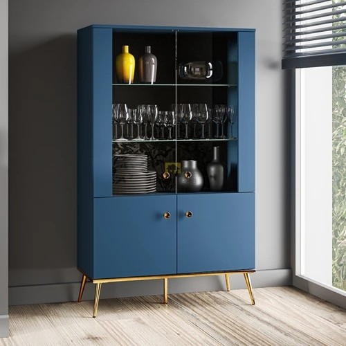 Aukštos kokybės spinta 92x152x40 cm, tamsiai mėlyna