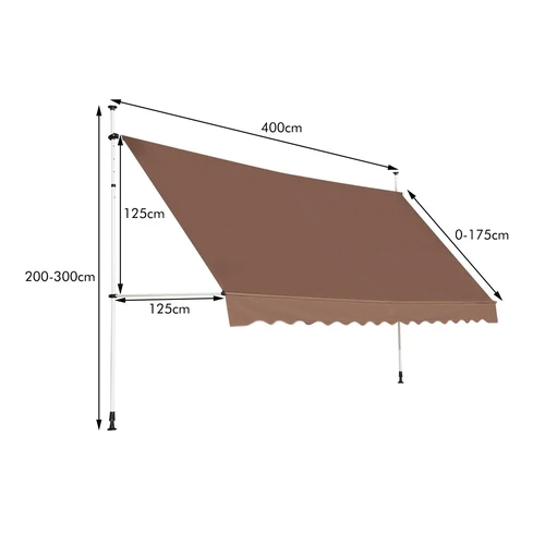 Markizė 400x175x300cm., rudos spalvos