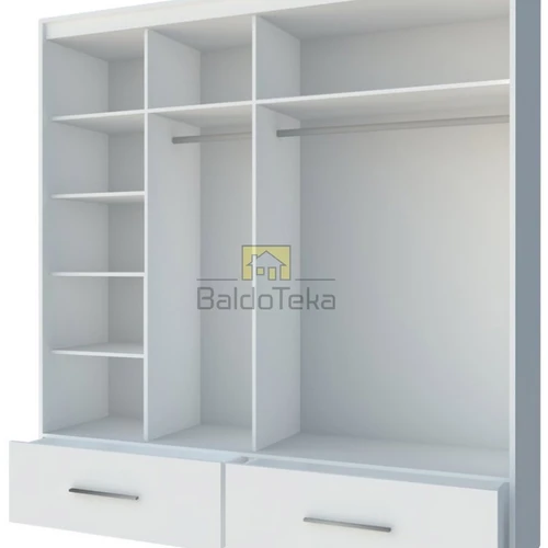 Plati veidrodinė spinta su integruota šviesa