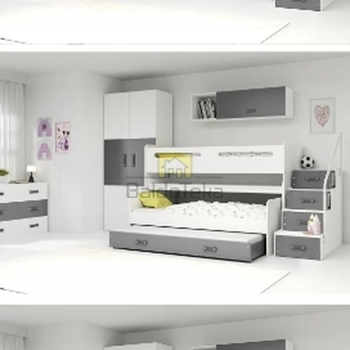 Rašomasis stalas ir laiptai su spintelėmis