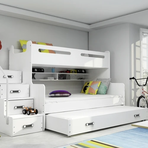 Komplektas su ištraukiama lova ir spintelėmis