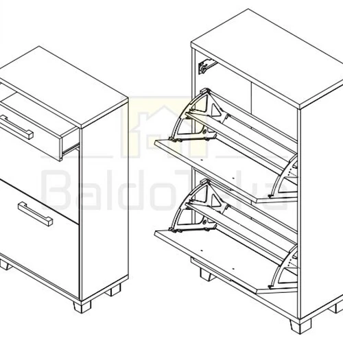 Platus MAXIMUS prieškambaris su veidrodžiu ir batų dėže