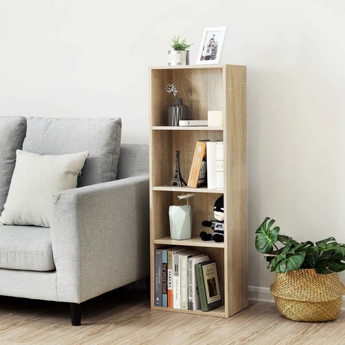 Knygų lentyna su pėdų slydikliais ir stabilumo sistema