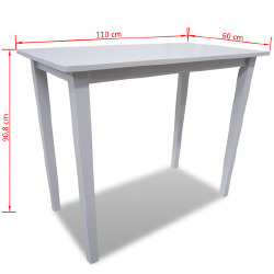 Medinis baro stalas, baltas - Baro stalai