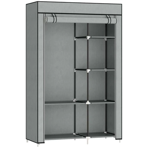 Medžiaginė spinta Homcom 103x43x162,5cm., pilkos/juodos spalvos