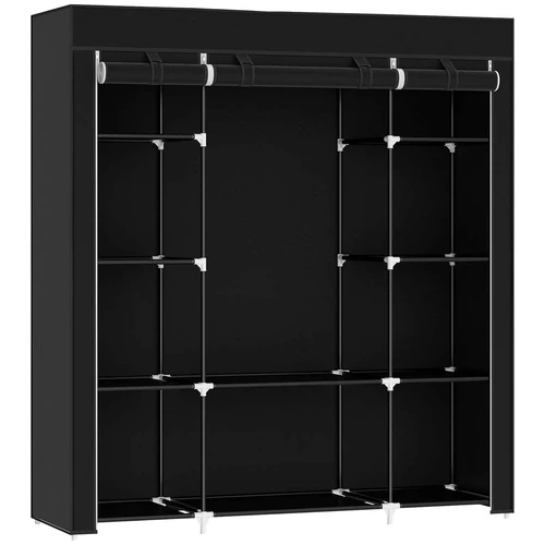 Medžiaginė spinta Homcom 150x43x162,5cm., juodos spalvos