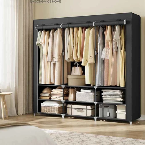 Medžiaginė spinta SONGMICS, 2 pakabinami skyriai, 45 × 127 × 176 cm - Spintos, spintelės