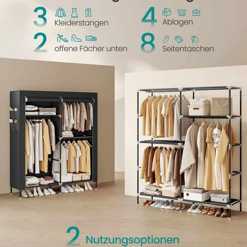Medžiaginė spinta SONGMICS RYG010, 3 pakabinami skyriai, 127 × 180 × 45 cm - Spintos, spintelės