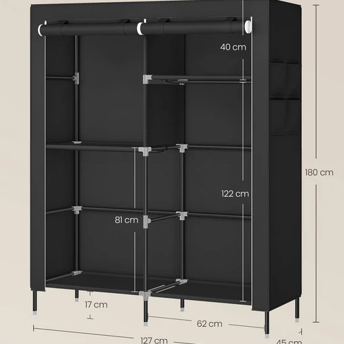 Medžiaginė spinta SONGMICS RYG010, 3 pakabinami skyriai, 127 × 180 × 45 cm - Spintos, spintelės