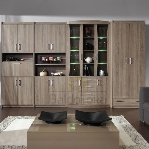 Moderni lentynų ir spintų sekcija 350 cm pločio