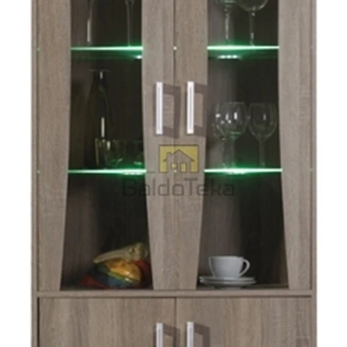 Ąžuolo truflos spalvos spintos su individualiu apšvietimu