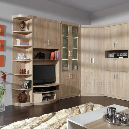 Stilinga spinta su LMDP medžio drožlių plokšte ir šviesaus ąžuolo apdaila