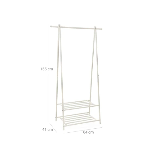 Kreminės baltos spalvos drabužių stovas Songmics